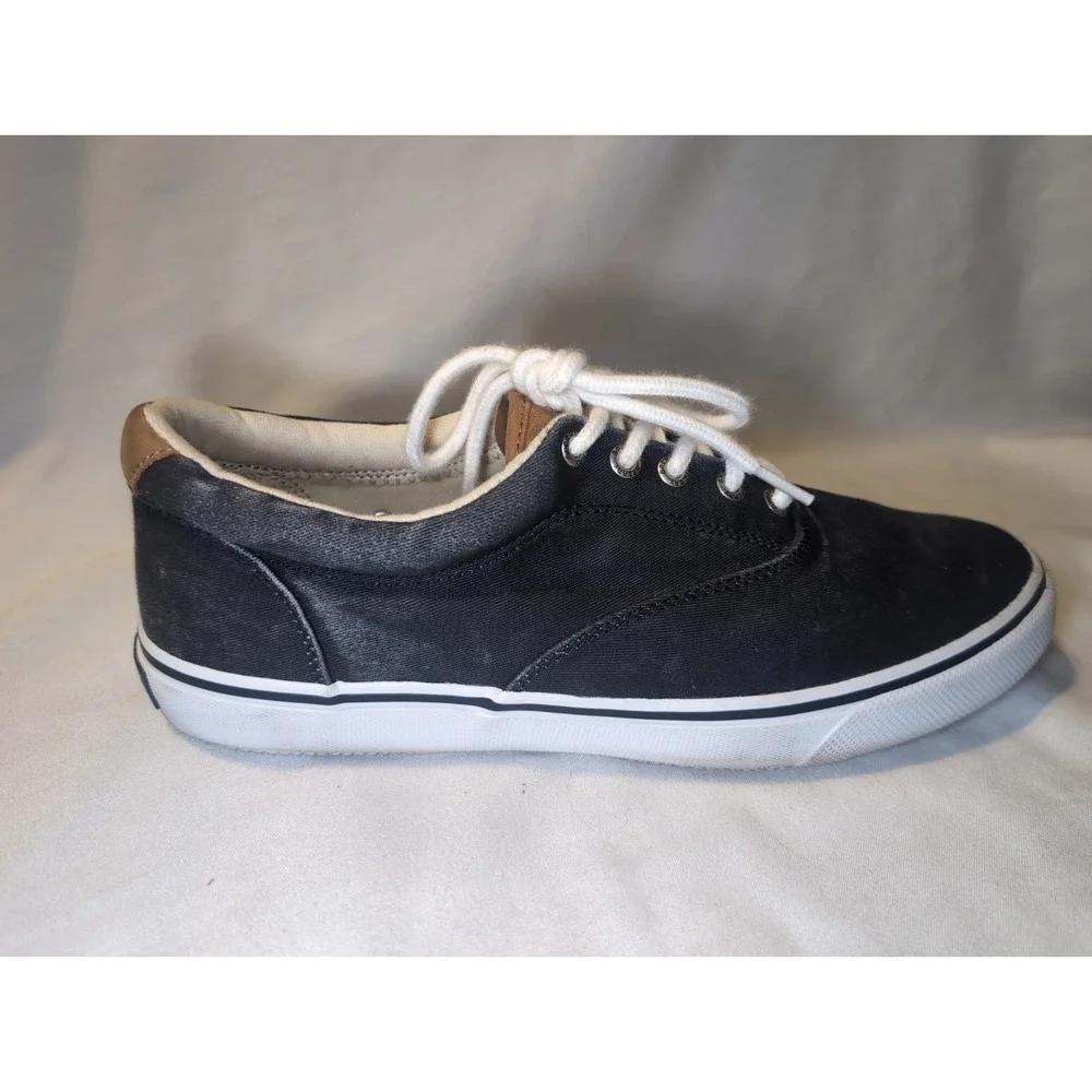 Sperry Top Sider CVO Salt-Washed Canvas Sneaker, 1048024, Navy, Size 10.5M